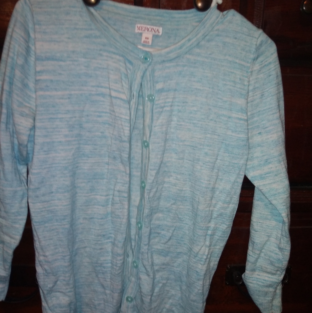 Blue target button up cardigan